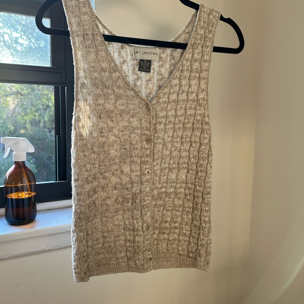 Women's Cream Knit Vest/Tank Top